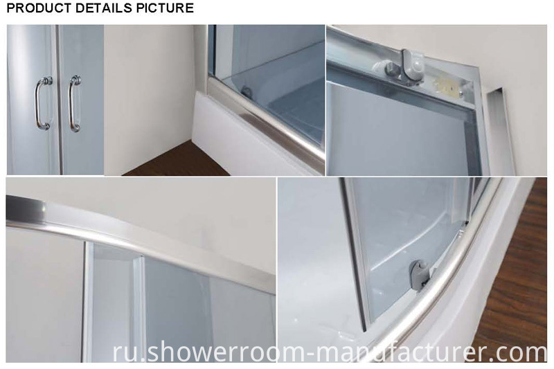 Grey Color Tempered Glass Shower Enclosure (E-22 low tray)